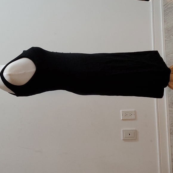 Karen Kane Little Black Dress with Black Sequin Stripe down front - Picture 2 of 11